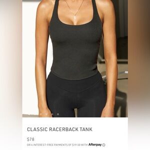 Joah Brown Black Ribbed Scoop Neck Tank